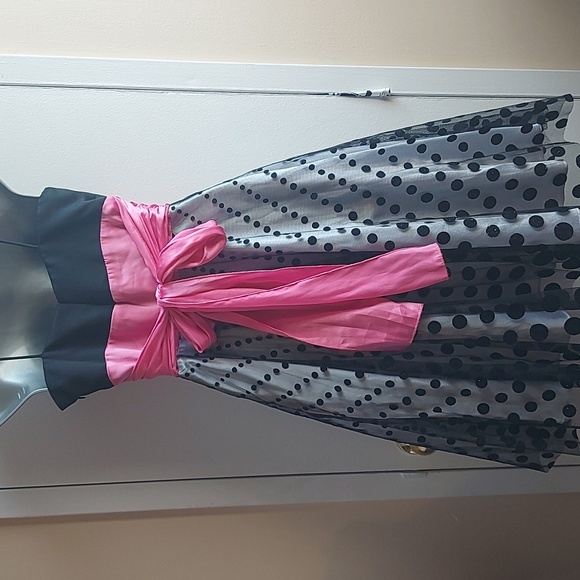 Black & Pink Polka Dot Dress - Picture 4 of 5